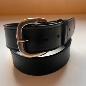 Cabela’s Black Leather Casual Work Belt Size 36 Heavy Duty Classic Buckle